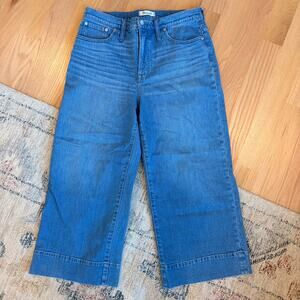 Madewell Wide-Leg Crop Jeans High-Rise Delancey Wash Size 32